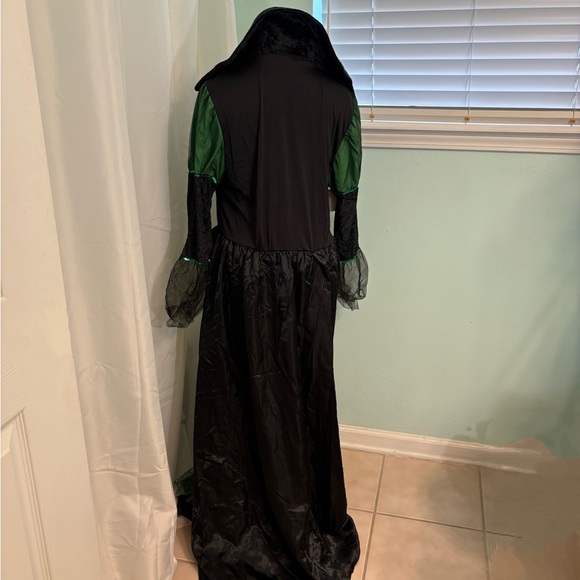 NWT WONDERLAND Green Black Costume Princess Witch Pirate Maiden Long dress - Picture 4 of 6